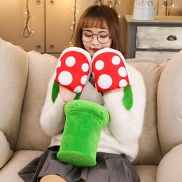 Slippers Winter Piranha Plant Creative Man-Eating Flower Christmas Cotton Shoes With Storage Box Fast Delivery