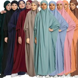 Ethnic Clothing One-Piece Overall Jilbab Modest Loose Dress For Muslim Women Long Khimar Available Prayer And Outings One Size