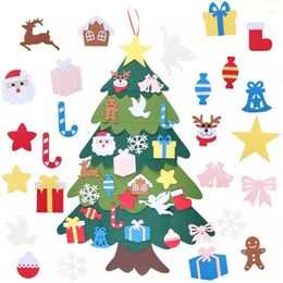 Christmas Decorations DIY Felt Tree Year Gifts Kids Toys For Year's Wall Hanging Door Home Party Decoration