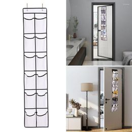 Storage Boxes Transparent 12 Pocket Behind The Door Foldable Hanging Bag Closet Organiser Shoe Holder