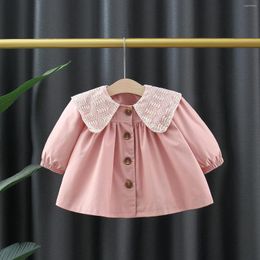 Girl Dresses Children's Clothing Spring Fashionable Cotton Baby Dress Baby's Waddling Cute Lace Lapel Casual Sportswear For