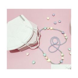 Eyeglasses Chains Colour Love Heart Sunglasses Chain Cute Colorf Bead For Glasses Necklace Lanyard Fashion Jewellery C3 Drop Delivery A Dhedg