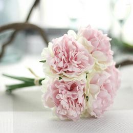 Decorative Flowers Artificial Fake Peony Floral Wedding Bouquet Bridal Hydrangea 1 5 Heads Flower For Vase Home Decorations