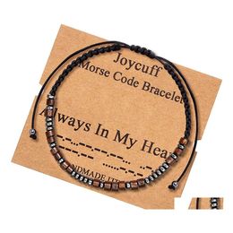 Bracelets de charme Código Morse feita à mão em minha pulseira de amizade de amizade de coração para homens homens bff -cadeia jóias promessas presentes Drop Drop Otkmx