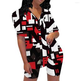 Women's Tracksuits Abstract Geometric Color Block Clothes Custom Print 2023 Summer Birthday Outfits For Women's T Shirt And Shorts Two