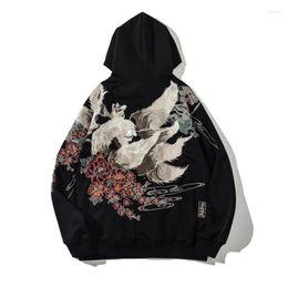 Men's Hoodies Fleece Men Women Hoodie Sukajan Embroidery Winter Velvet Sweatshirt Luxury Hooded Yokosuka Jacket 2023 Autumn Pullovers