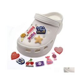 Shoe Parts Accessories Cartoon Charms Kawaii Japan Candy Sweet Bow Heart Flower Croc Jibz Fit Wristbands Girls Shoes Ornaments Dro Dhd8T