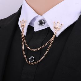 Brooches Man Shirt Fashion Brooch Tassel Chain Lapel Pin Metal Badges Women Jewelri Luxury For Clothes Collar Accessories