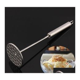 Fruit Vegetable Tools Stainless Steel Potato Pressure Mud Mashed Pressed Masher For Sweet Family El Restaurant Use Kitchen Accesso Dhhuq