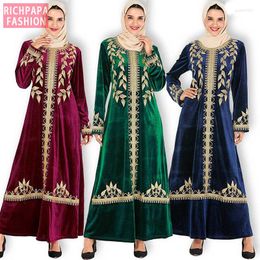 Ethnic Clothing Plus Size Winter Velvet Abaya Dubai Turkish Hijab Muslim Dress Islamic Abayas For Women Caftan Moroc Kaftan Robe Islam