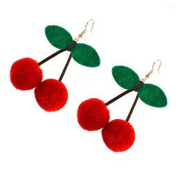 Backs Earrings Cute Plush Unique Fruit Cherry Accessories For Decorating Girls Daily Use Women