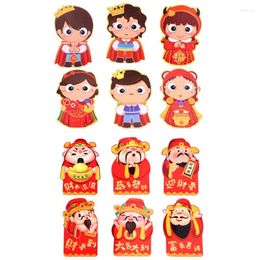 Gift Wrap 6pcs 2023 Chinese Year Red Envelopes Cute Cartoon Lucky Money Pockets HongBao Spring Festival Party Supplies Drop