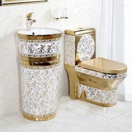 Bath Accessory Set High Quality Luxury Gold Toilet Bowl Toilets Color Ceramic