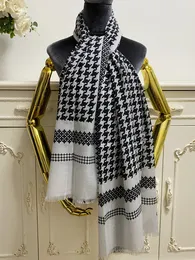 Women's long scarves scarf 100% cashmere material thin and soft grey print letters patten size 190cm -100cm