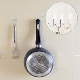 Hooks 5Pcs Reusable Waterproof And Oil-proof Self-adhesive Transparent Wall Hook Kitchen Bathroom Office Seamless