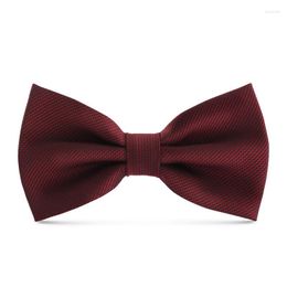 Bow Ties 2023 Fashion Designer Men's For Wedding Double Fabric Wine Red Bowtie Club Banquet Butterfly Tie With Gift Box