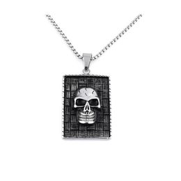 Pendant Necklaces Fashion Jewellery Titanium Steel Hiphop Skl Necklace Punk Men Chain Drop Delivery Pendants Dh1Vq