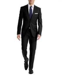 Men's Suits Black Tailored Men's Outfits Wear Coat Custom Made Classic Wedding Clothing Notch Lapel Blazer Trousers 2Pcs Jacket Pants