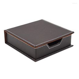 Hooks Leather Memo Box Office School Supplies Desk Accessories Organiser Card Holder Note Sticky Storage