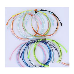 Charm Bracelets Colorf Handmade Cotton Rope Bracelet Adjustable Strings Fashion Woven Rainbow Friendship Jewelry Dhs Q503Fza Drop Del Dhxrs