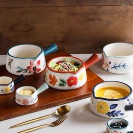 Bowls Ceramic Milk Jug Sauce Dish Soy Tapas For Household Use With Handle Retro Hand-Painted Coffee Small Cup Cute