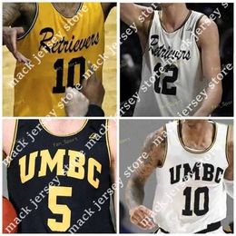 Basketball Nik1 NCAA UMBC Retrievers Basketball Jersey 32 Dimitrije Spasojevic 0 Keondre Kennedy 25 Nathan Johnson 13 Marcel Thompson Custom