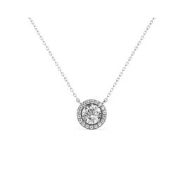 Pendant Necklaces Trendy 1Ct Round Moissanite Clavicle Necklace Women 925 Sterling Sier D Colour Vvs1 Pendatn Birthday Giftpendant Dr Dhzqf