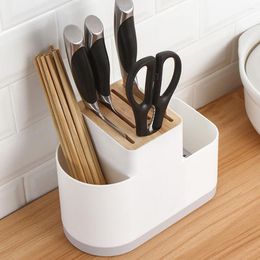 Kitchen Storage Utensil Holder Knife Block ABS Flatware Drainer Box Spoon Fork Chopsticks Organiser Rack