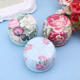 Storage Bottles F63A Retro Round Tin Box Tea Candy Jewellery Coin Makeup Container Case Candle Holder Wedding Favour Gifts