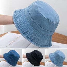 Berets Windproof Comfortable Hip Hop Men Women Foldable Denim Fisherman Hat For Trip