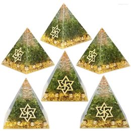 Jewelry Pouches TUMBEELLUWA Healing Stone Orgone Pyramid With Gold Color Satellite Shield Orgonite Energy Generator Resin Crystal Decor