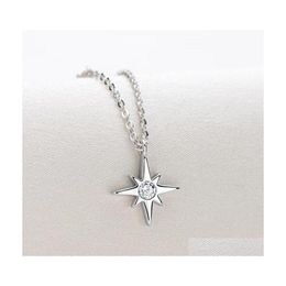 6j7a Obv5 Pendant Necklaces Trendy 925 Sterling Sier d Colour Vvs1 Moissanite Star Necklace for Women Plated 18k Gold Clavicle Giftpendant Drop Dh