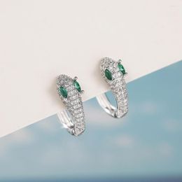 Hoop Earrings 2023 Silver Color Snake Hook For Women Sparkling Zircon Trendy Elegant Luxury Jewelry Personality Gift Collection