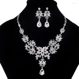 Necklace Earrings Set Luxury Long Tassels Jewelry Pearl Earing Crystal Zircon Wedding Bridal For Women