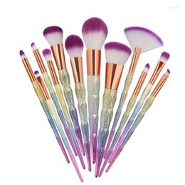 Makeup Brushes 15pcs Diamond Set Eye Shadow Eyebrow Blending Powder Lip Concealer Fan Cosmetic Beauty Brush Tool Kit #281924