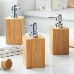 Storage Bottles 280ml Refillable Shampoo Liquid Soap Dispenser Empty Sub-bottling Container Wooden Colour Pump Design Shower Gel Bottle F