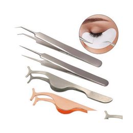 Eyebrow Tweezers Eye Lash Extension Tweezer Mti Style Applicator Curlers Nipper Auxiliary Clamp Colourmall Make Up Stainless Steel D Dhxcy