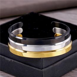 Bangle Hip Hop Cuff Bracelets Bangles Men Women Stainless Steel Gold Jewellery Unisex Pulseras Luxury Fashion BanglesBangle