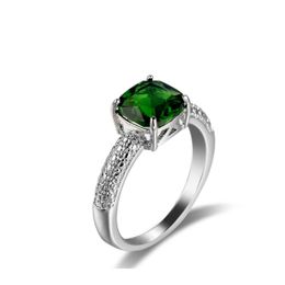 Solitaire Ring Wholesale Luckyshien Men Women Rings 10 Pcs Lot Green Quartz Gems 925 Sier Wedding Jewelry Usa Size 6 7 8 9 Drop Deliv Dhidn