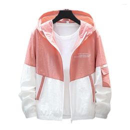 Men's Jackets Men Coat Patchwork Contrast Color Hooded Soft Student Jacket For Daily Wear