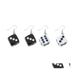 Dangle Chandelier Personality Funny Acrylic 3D Dice Earrings Cool Punk Drop Earring Tassel Women Men Jewellery Delivery Otflo