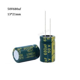 20pcs/lot 50v 680UF High frequency low impedance Aluminium electrolytic capacitor size 13 by 21 20% 105C