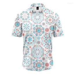 Men's Casual Shirts 2023 Men's Clothing Fashion Pattern Printed Shirt Single-Breasted Cardigan Short Sleeve Men