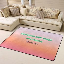 Carpets DARMIAN Flannel For Living Room European Customized Pattern Carpet Table Accessories Area Rug Bedroom