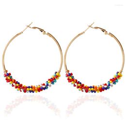 Hoop Earrings Fashion Boho Bohemian Beach Earring Handmade Colorful Beads Dangle Statement Ethnic Wedding Jewelry Gifts Brincos