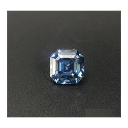 Other Royal Blue Color Vvs1 Asscher Cut Moissanite Loose Stones Pass Diamond Test Certified Gra Gemstone For Diy Jewelryother Drop D Dhqhe