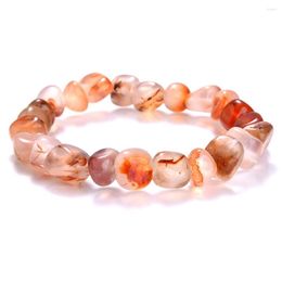 Charm Bracelets Fashion Transparent Colourful Nature Stone Women Men Irregular Beads Bangles Elastic Rope Jewellery Pulsera Hombre