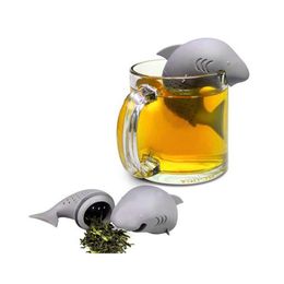 Coffee Tea Tools Shark Infuser Sile Strainers Strainer Philtre Empty Bag Leaf Diffuser Wedding Decoration Gifts Drop Delivery Home Dhvfv