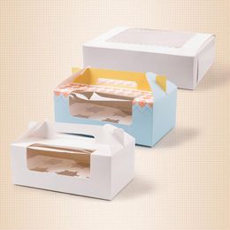 Gift Wrap 50Pcs 9 11cm Cupcake Box Cake Packaging With Handle Single Boxes Pudding Case Lining