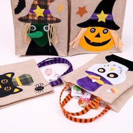Gift Wrap FANLUS Halloween Linen Candies Bags Of Cartoon Pumpkin Witch Children Bag Packaging Supplies S